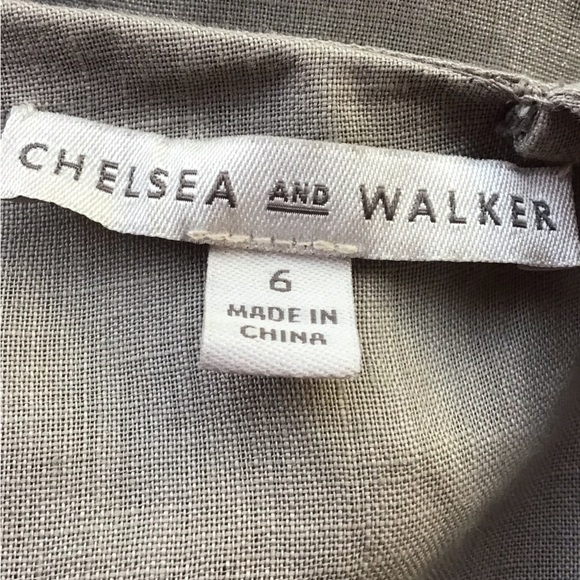 Chelsea & Walker Off- Shoulder Foiled Carrey Linen Blouse Size 6 - Picture 9 of 10